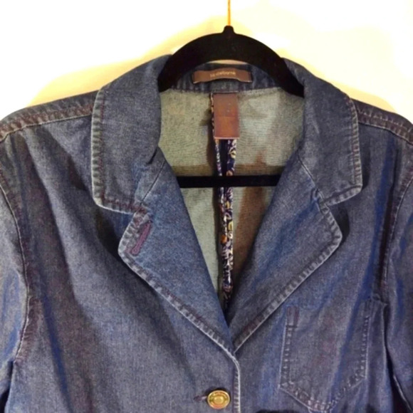 Liz Claiborne Denim Jean Jacket 100% Cotton Blue XL - Picture 3 of 15